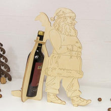 Load image into Gallery viewer, Wine bottle holder - wood wine bottle box santa