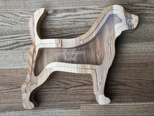 Load image into Gallery viewer, Wooden Piggy Bank Dog (M, Engraving)