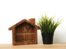 Load image into Gallery viewer, Wooden Piggy Bank House (M, Brown, Engraving)