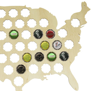 Wall Map Of US, Beer Cap Collecting Board