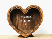 Load image into Gallery viewer, Wooden Piggy Bank Heart (M, Brown, Engraving)