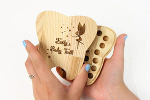 Tooth Box - Wooden Baby Tooth Box For Kids