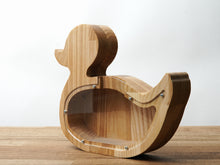 Load image into Gallery viewer, Wooden Piggy Bank Duck (M, Engraving)