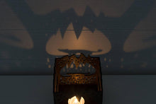 Load image into Gallery viewer, candle bottle holder - wood candle box
