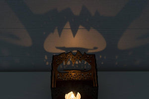 candle bottle holder - wood candle box