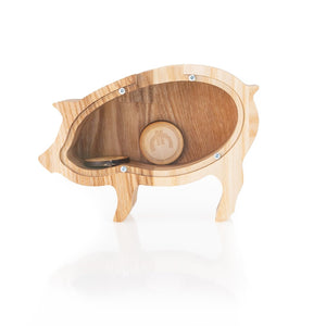 Wooden Piggy Bank Pig (S, Engraving)