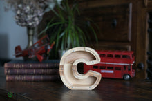 Load image into Gallery viewer, Wooden Piggy Bank Letter  (M, A-Z, Engraving)