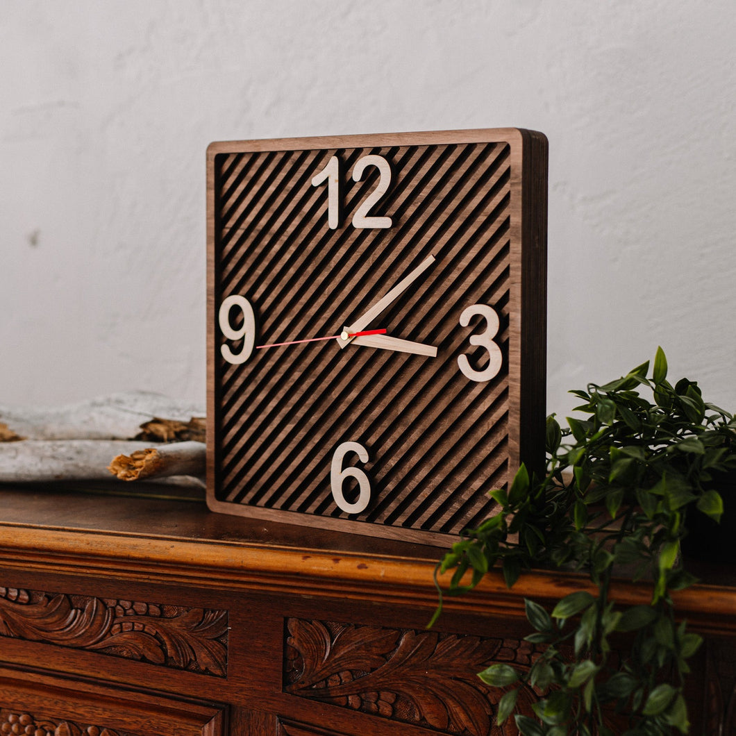 Wooden Clock - Wood Desk Clock