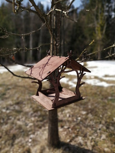 Wooden bird feeder "Birch Tree"