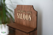 Load image into Gallery viewer, Wooden bird feeder &quot;Saloon&quot; with organic glass (Personalization)