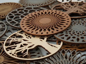 Wooden Mug Coaster "Flower"