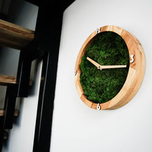 Load image into Gallery viewer, Wooden Clock - Wood Wall Clock With Natural Moss