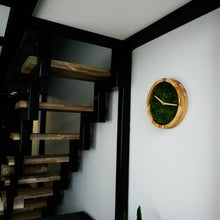 Load image into Gallery viewer, Wooden Clock - Wood Wall Clock With Natural Moss