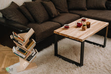 Load image into Gallery viewer, Coffee Table - wooden coffee table with metal legs