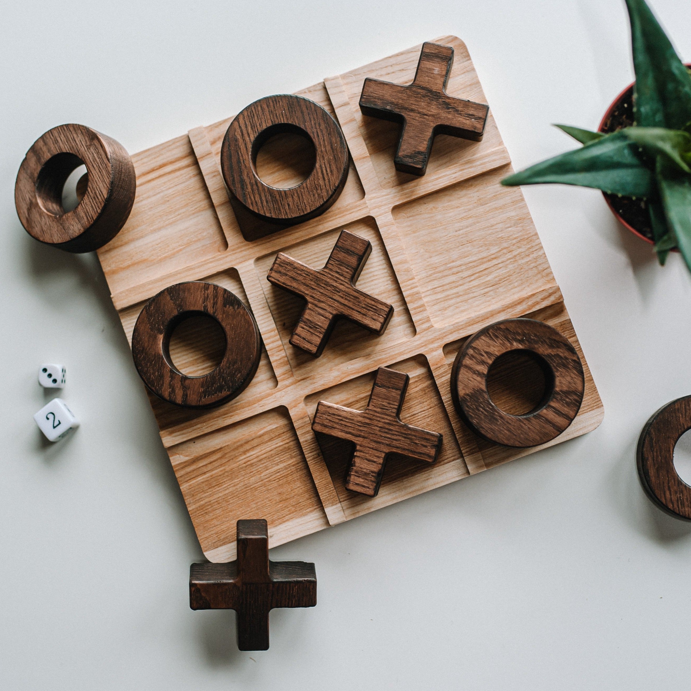 Wooden Tic Tac Toe Board Game XO Chess Parent Child Interaction