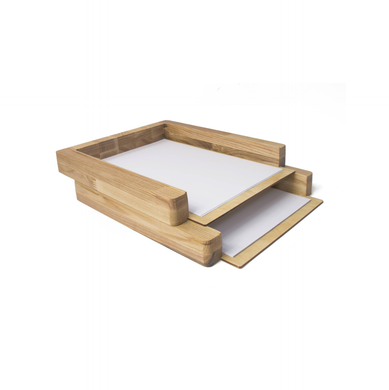 Paper Tray - Set Of 2 Wooden Paper Trays