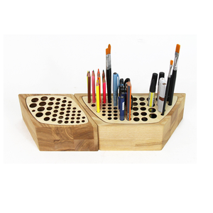 Wooden Desk Organizer - Wooden Pencil Organizer Box