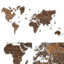Load image into Gallery viewer, Wooden World Map - Wood Wall World Map Unique