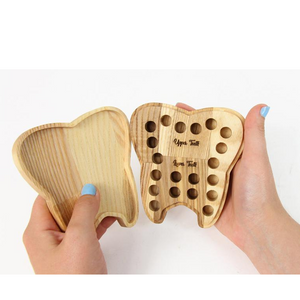 Tooth Box - Wooden Baby Tooth Box For Kids