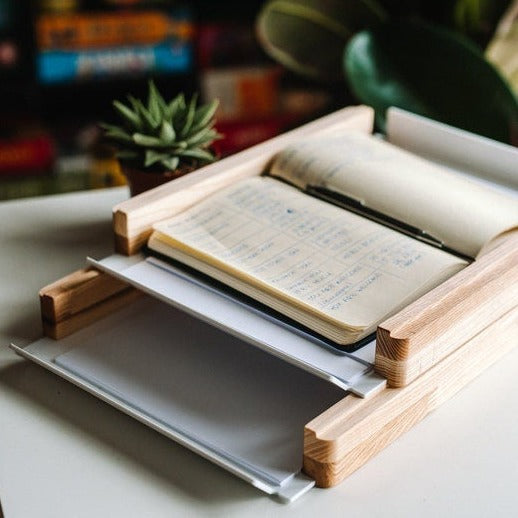 Modern Wooden Paper Tray, Stackable Desk Organizer for Home Office, Minimalist File Sorter