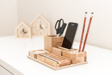 Load image into Gallery viewer, Wooden Desk Organizer - Desk Organizer Set