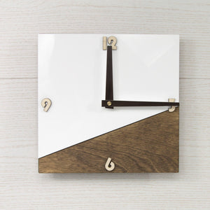 Wooden Clock - Wood And Acrylic Glass Wall Clock