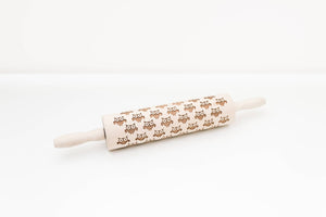 Rolling Pin - wooden rolling pin ( owls )