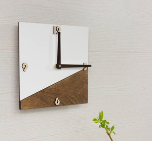 Wooden Clock - Wood And Acrylic Glass Wall Clock