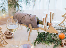 Load image into Gallery viewer, Wine bottle holder - wood wine bottle box reindeer