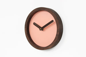Wooden Clock - Pink Canvas Wood Wall Clock