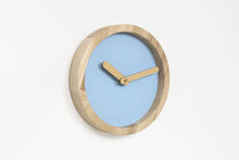 Load image into Gallery viewer, Wooden Clock - Baby Blue Wood Wall Clock