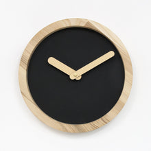 Load image into Gallery viewer, Wooden Clock - Black Leather Wood Clock