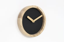 Load image into Gallery viewer, Wooden Clock - Black Leather Wood Clock