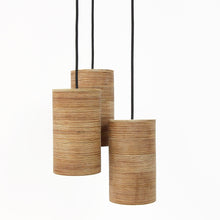Load image into Gallery viewer, Wood lamps- hanging wood lamps set of 3