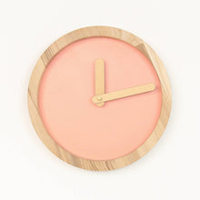 Load image into Gallery viewer, Wooden Clock - Pink Canvas Wall Wood Clock