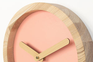 Wooden Clock - Pink Canvas Wall Wood Clock