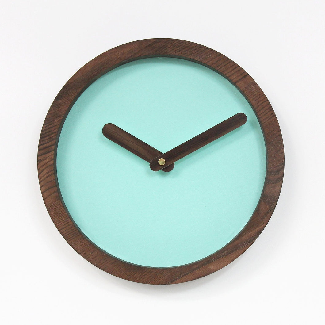 Wooden Clock - Mint Green wood Wall Clock