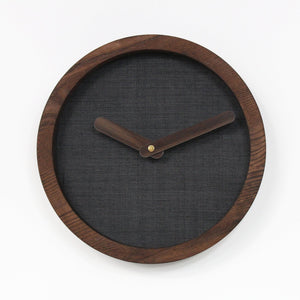 Wooden Clock - Dark Grey Wood Wall Clock
