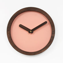Load image into Gallery viewer, Wooden Clock - Pink Canvas Wood Wall Clock