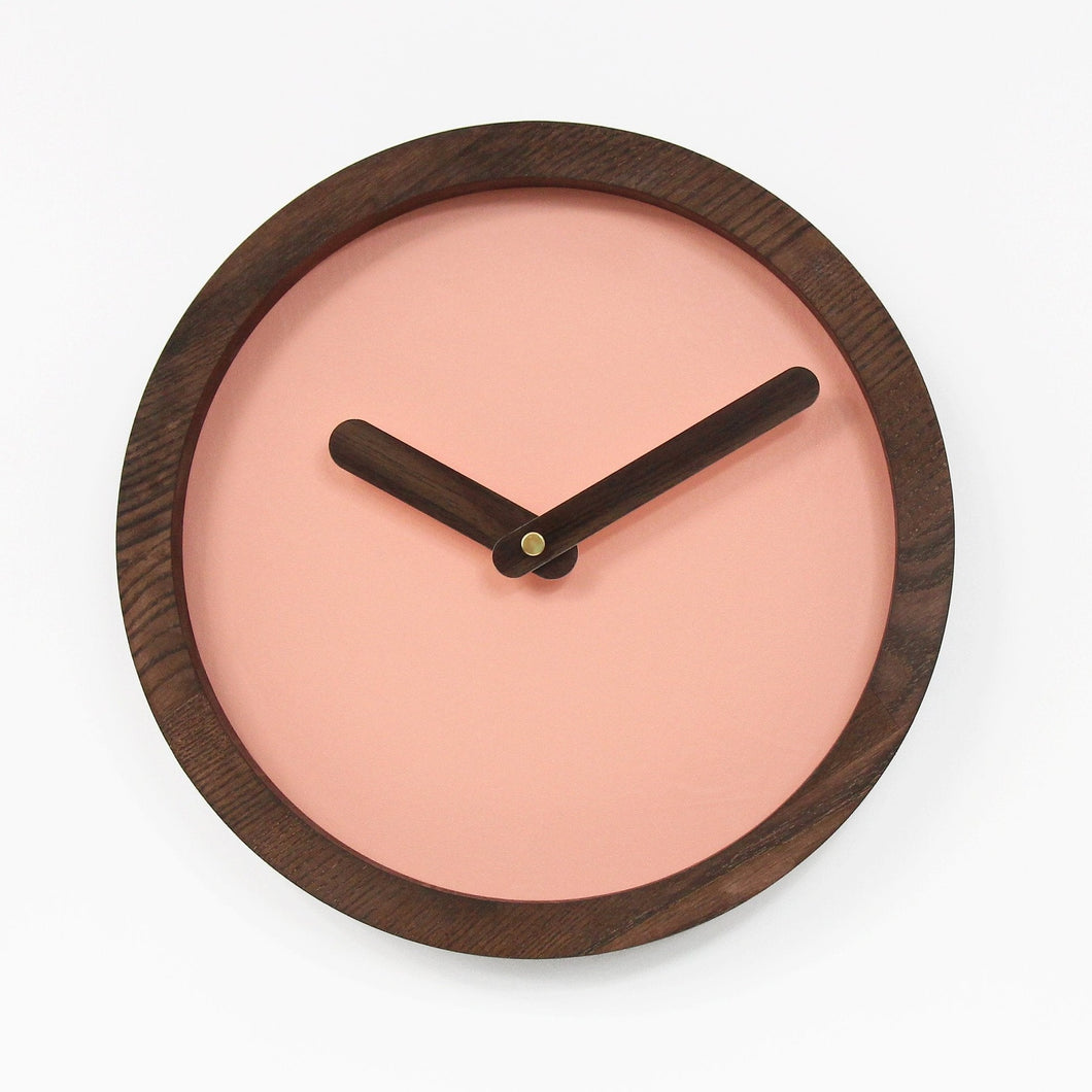 Wooden Clock - Pink Canvas Wood Wall Clock