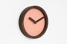 Load image into Gallery viewer, Wooden Clock - Pink Canvas Wood Wall Clock