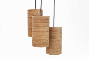 Wood lamps- hanging wood lamps set of 3