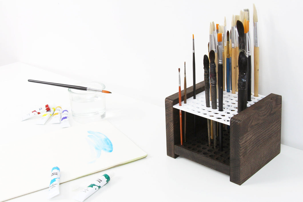 Paintbrush Holder - wooden paintbrush holder