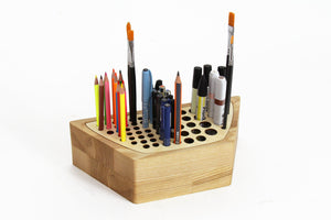 Wooden desk organizer - pen box