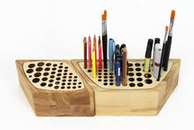 Load image into Gallery viewer, Wooden Desk Organizer - Wooden Pencil Organizer Box
