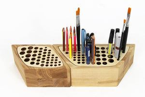 Wooden Desk Organizer - Wooden Pencil Organizer Box