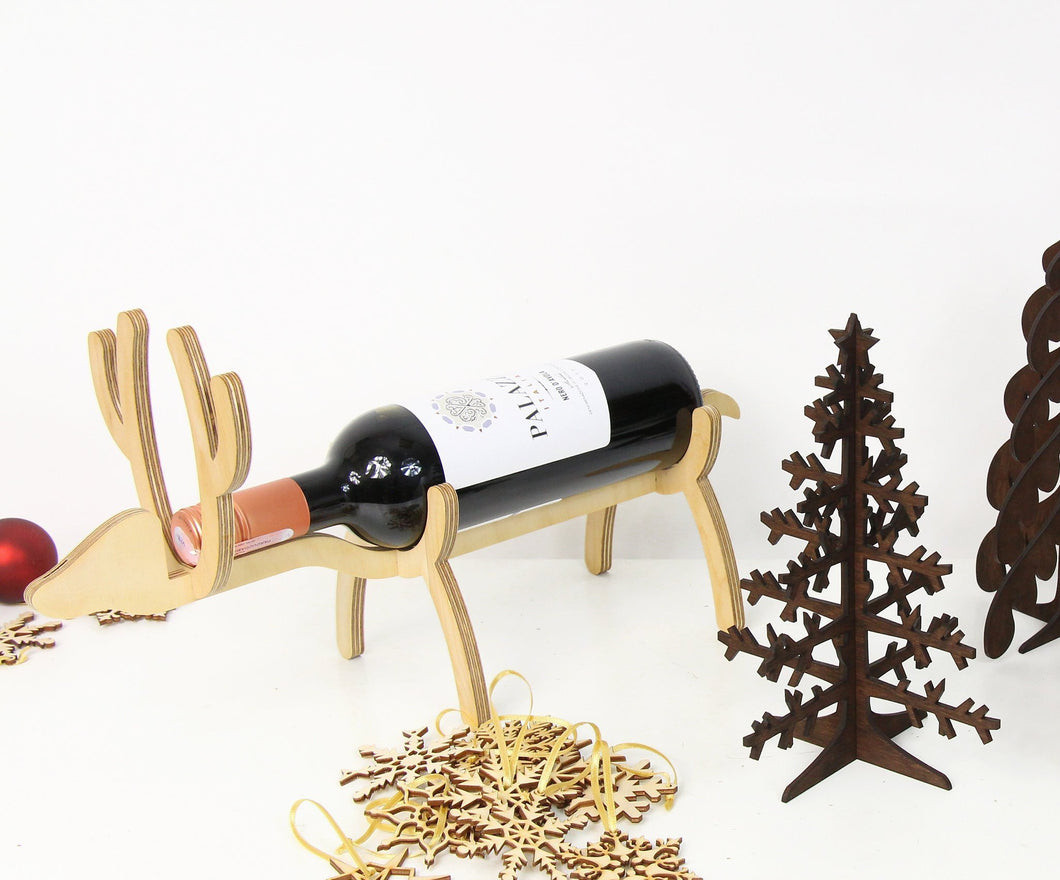 Wine lover gift, Best frined Christmas gift, Wooden bottle holder, Christmas decorations rustic