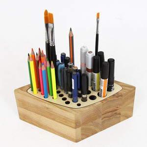Wood Desk Organizer - Pen Box