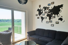 Load image into Gallery viewer, Wooden World Map - Wooden Black Wall