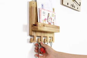 mail holder - wooden mail and keys holder